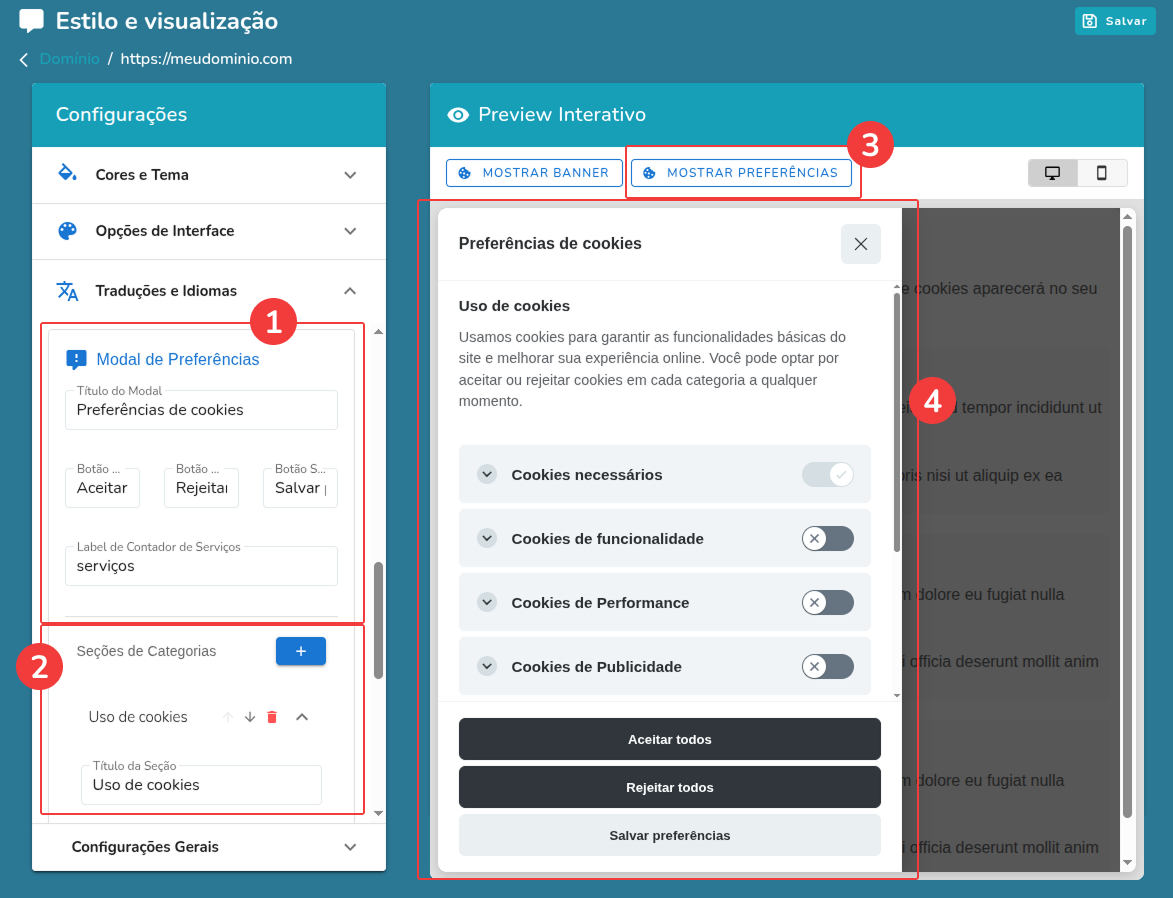 Editar Preferências de Idioma