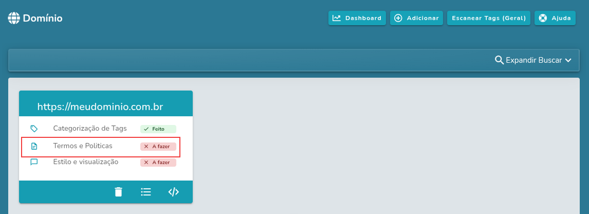 Adicionando Políticas