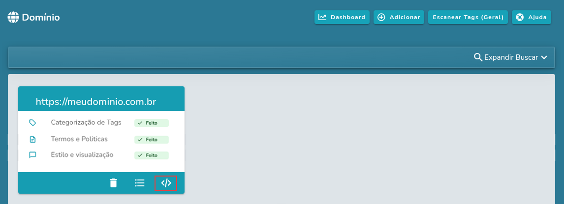 Passo final para instalar o banner