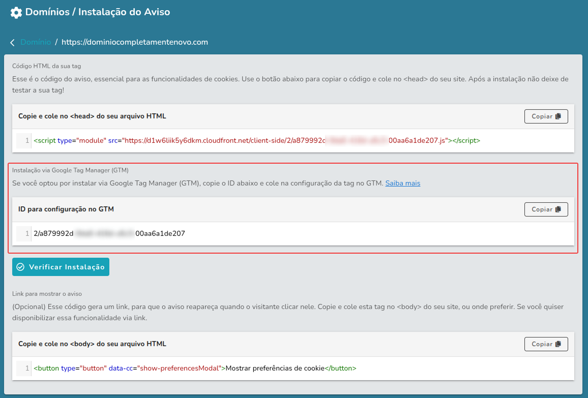 Instalação via GTM