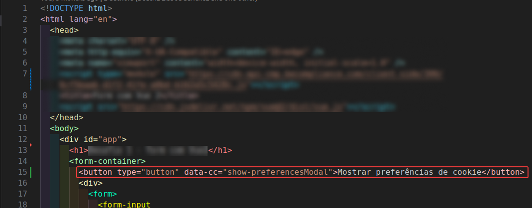 Mostrar botão de preferências